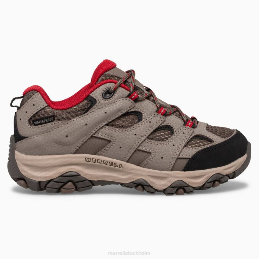 moab 3 vattentäta sneakers med låg spets (mk265705) 08XP1478 stenblock röd Merrell