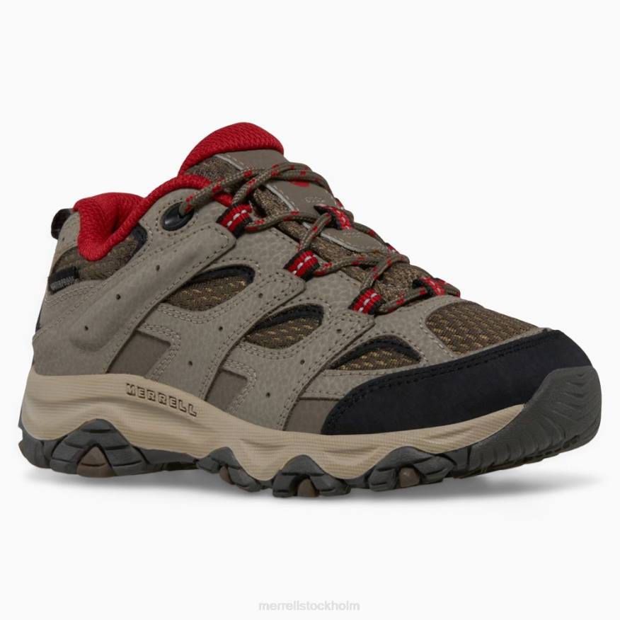 moab 3 vattentäta sneakers med låg spets (mk265705) 08XP1478 stenblock röd Merrell