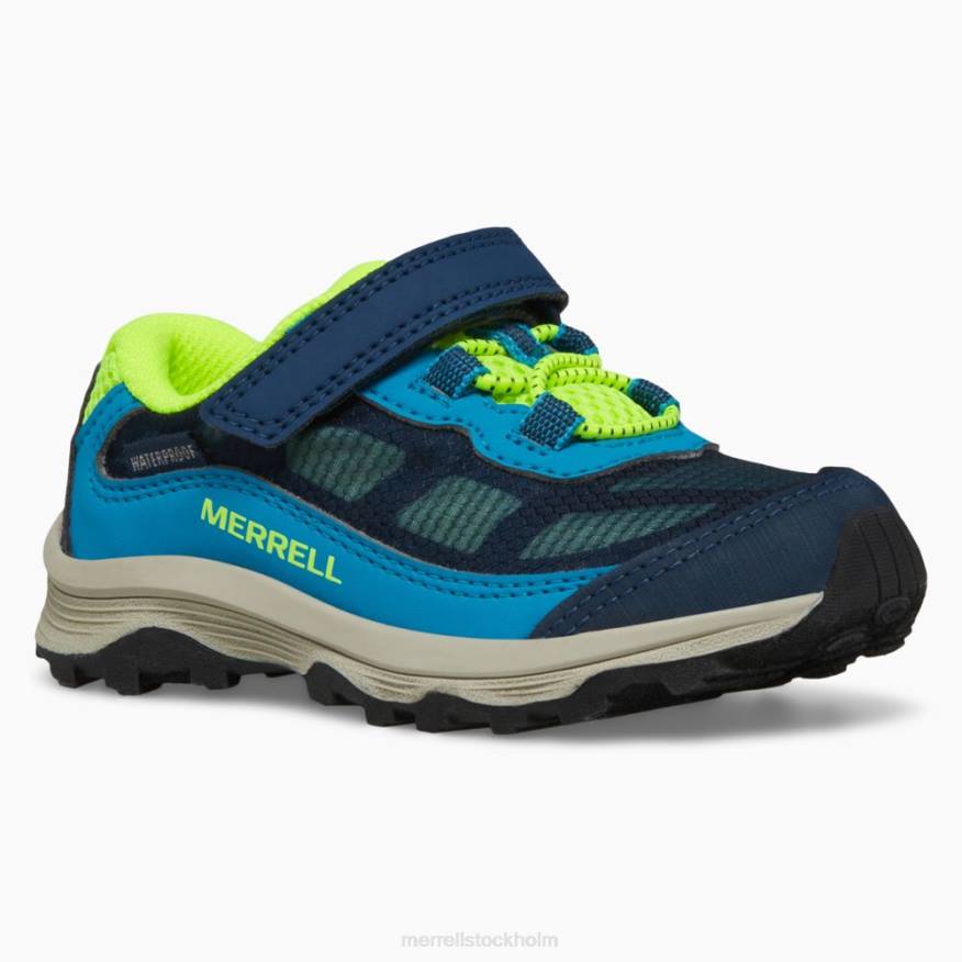 moab hastighet låg a/c jr. vattentät sneakers (ml267122) 08XP1368 marin/hej dvs Merrell