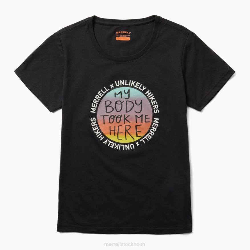 kortärmad t-shirt (jws26683-010) 08XP1267 svart Unlikely Hikers X Merrell