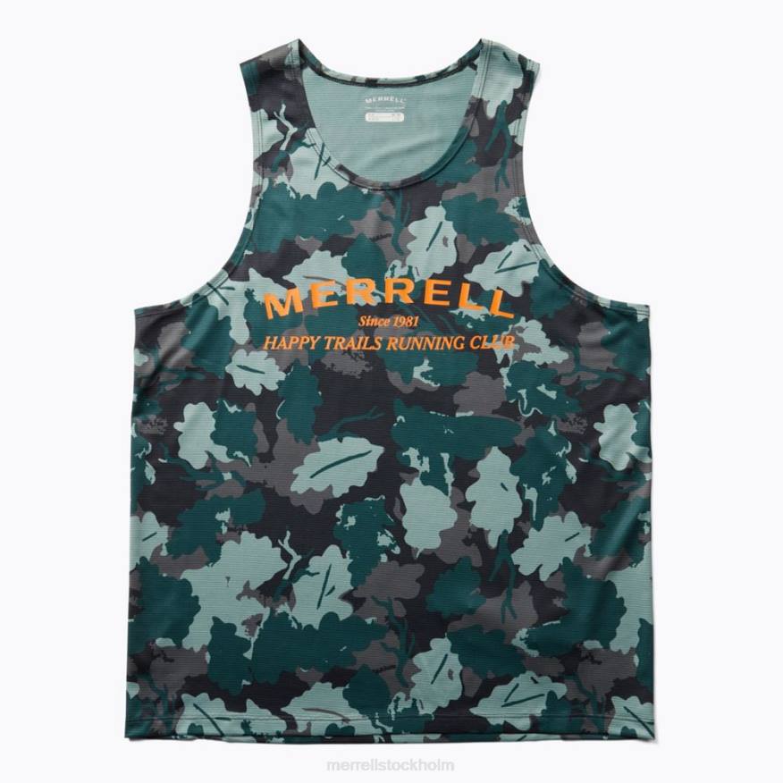trail running singlet (jmf26614-330) 08XP779 sjömossa blad tryck Merrell