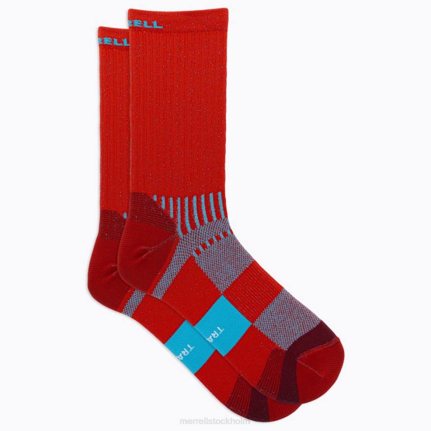 trail runner lätt besättningsstrumpa (jss27021-600) 08XP470 röd Merrell